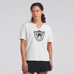 Las Vegas Raiders Women's Trick Play Slub Boxy T-Shirt - Cream online
