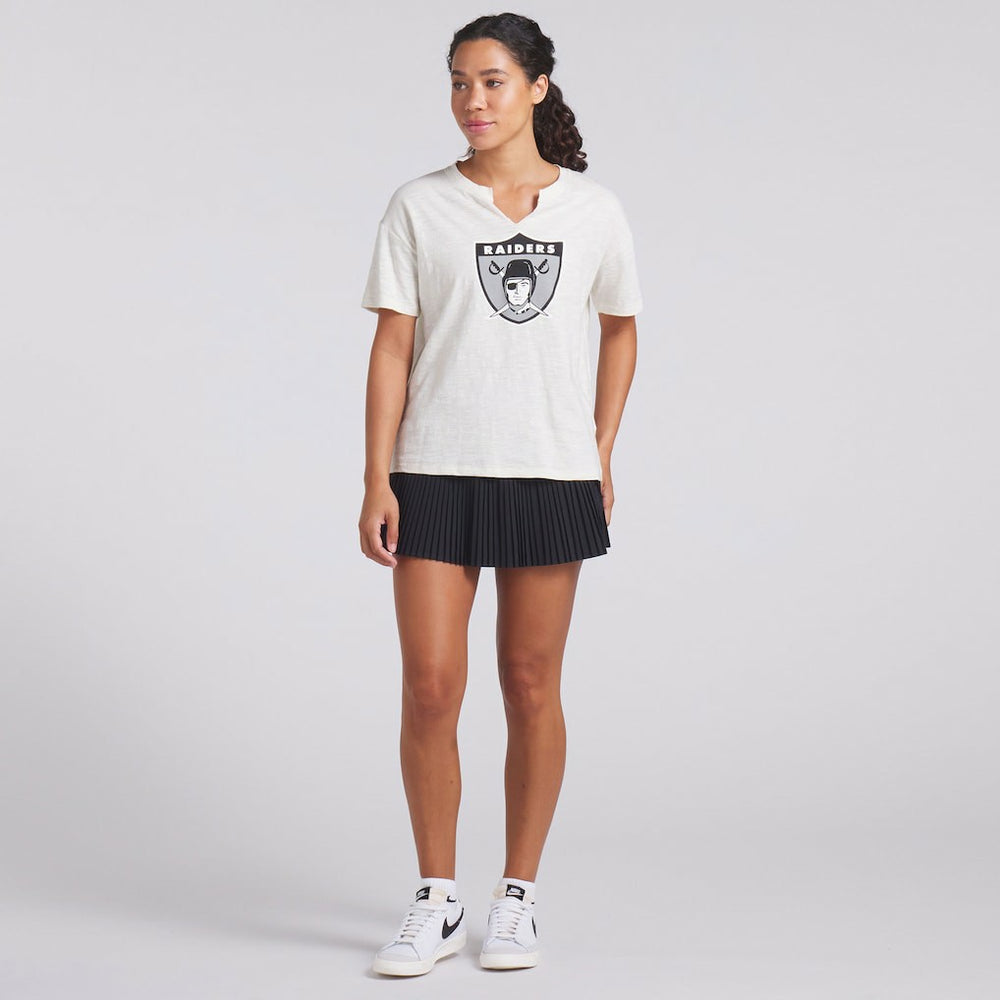Las Vegas Raiders Women's Trick Play Slub Boxy T-Shirt - Cream online