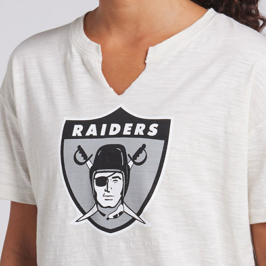 Las Vegas Raiders Women's Trick Play Slub Boxy T-Shirt - Cream online