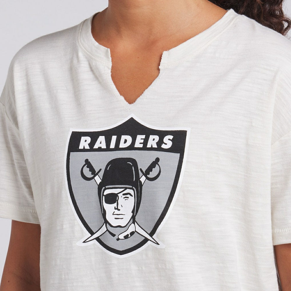 Las Vegas Raiders Women's Trick Play Slub Boxy T-Shirt - Cream online