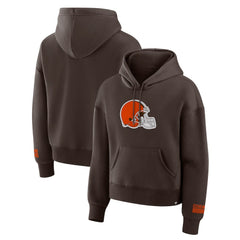 Cleveland Browns Women's Legacy Fleece Pullover Hoodie - Brown sale