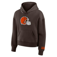 Cleveland Browns Women's Legacy Fleece Pullover Hoodie - Brown sale