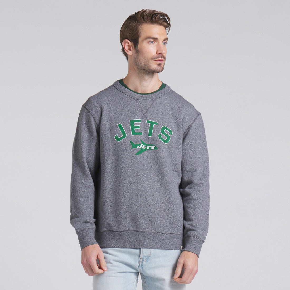 New York Jets Loop Terry Pullover Sweatshirt - Heather Gray cheap