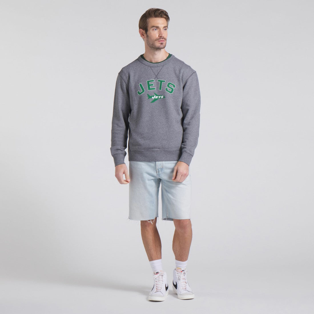 New York Jets Loop Terry Pullover Sweatshirt - Heather Gray cheap