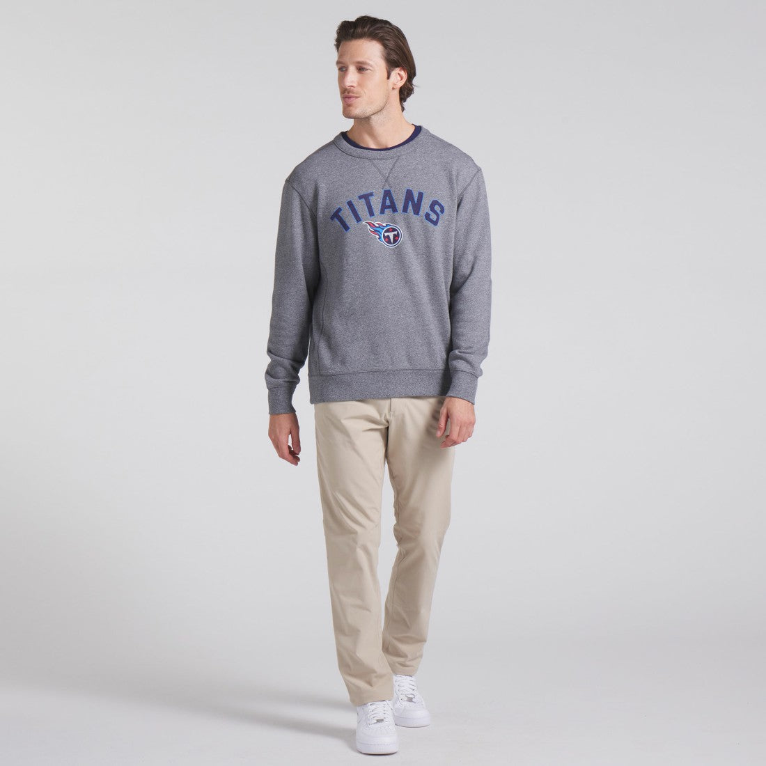 Tennessee Titans Loop Terry Pullover Sweatshirt - Heather Gray cheap