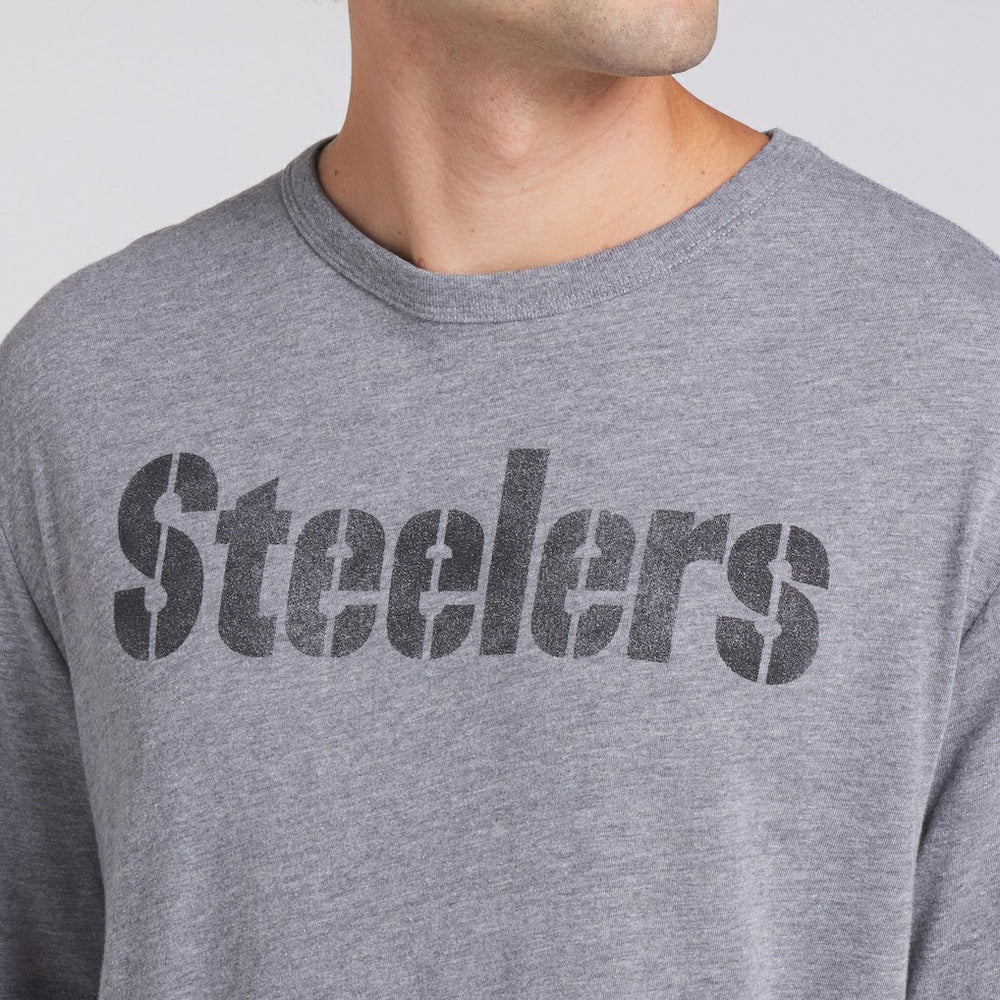 Pittsburgh Steelers Pass Rush Tri-Blend T-Shirt - Heather Gray outlet