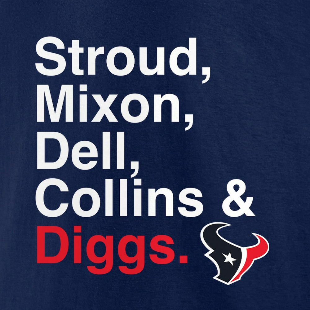 Houston Texans Stroud, Mixon, Dell, Collins & Diggs T-Shirt - Navy discount