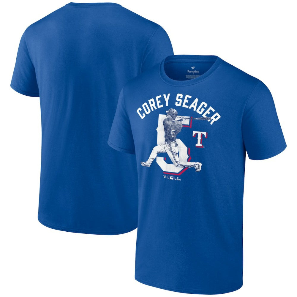 Corey Seager Texas Rangers Player Swing T-Shirt Royal