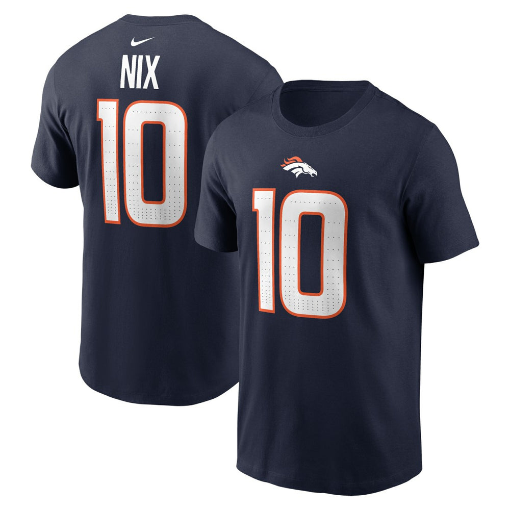 Bo Nix Denver Broncos Player Name & Number T-Shirt - Navy on sale