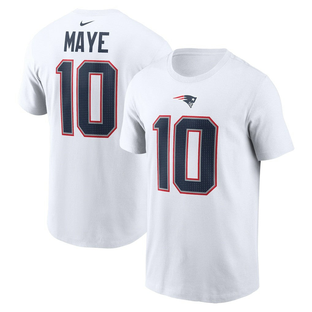 Drake Maye New England Patriots Player Name & Number T-Shirt - White on sale