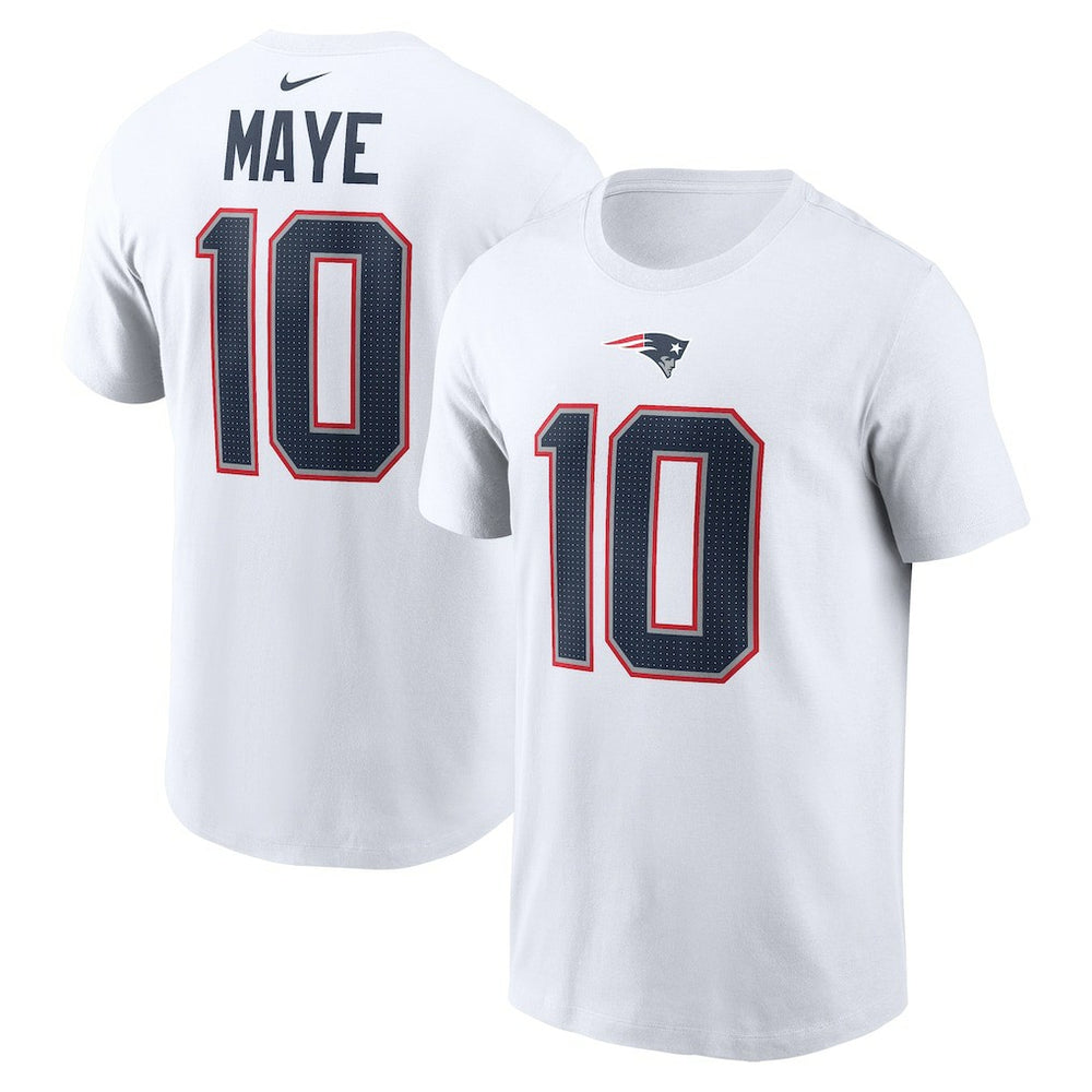 Drake Maye New England Patriots Player Name & Number T-Shirt - White on sale