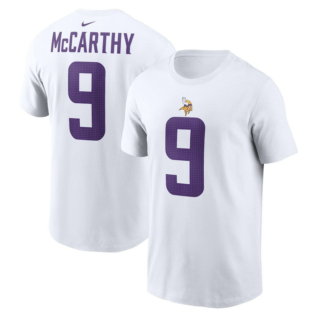 J.J. McCarthy Minnesota Vikings Player Name & Number T-Shirt - White outlet