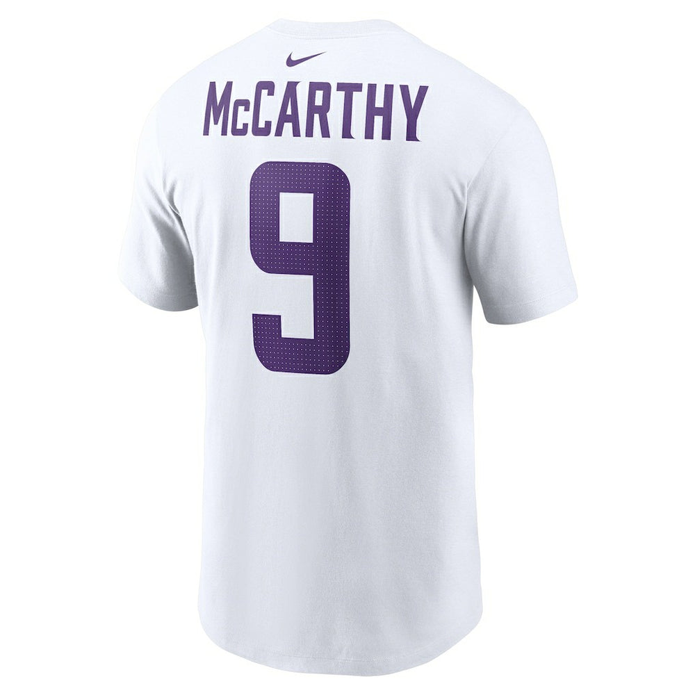 J.J. McCarthy Minnesota Vikings Player Name & Number T-Shirt - White outlet