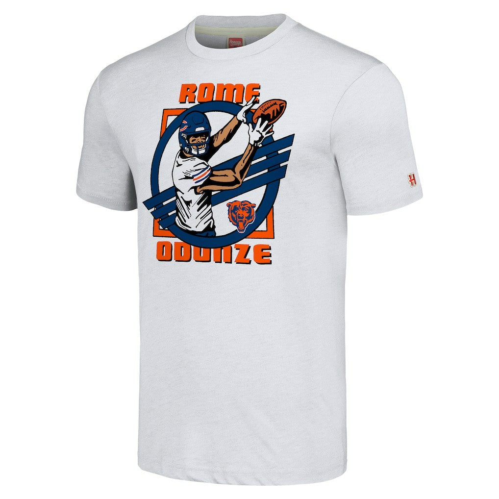 Rome Odunze Chicago Bears Homage Unisex Caricature Player Tri-Blend T-Shirt - Ash on sale