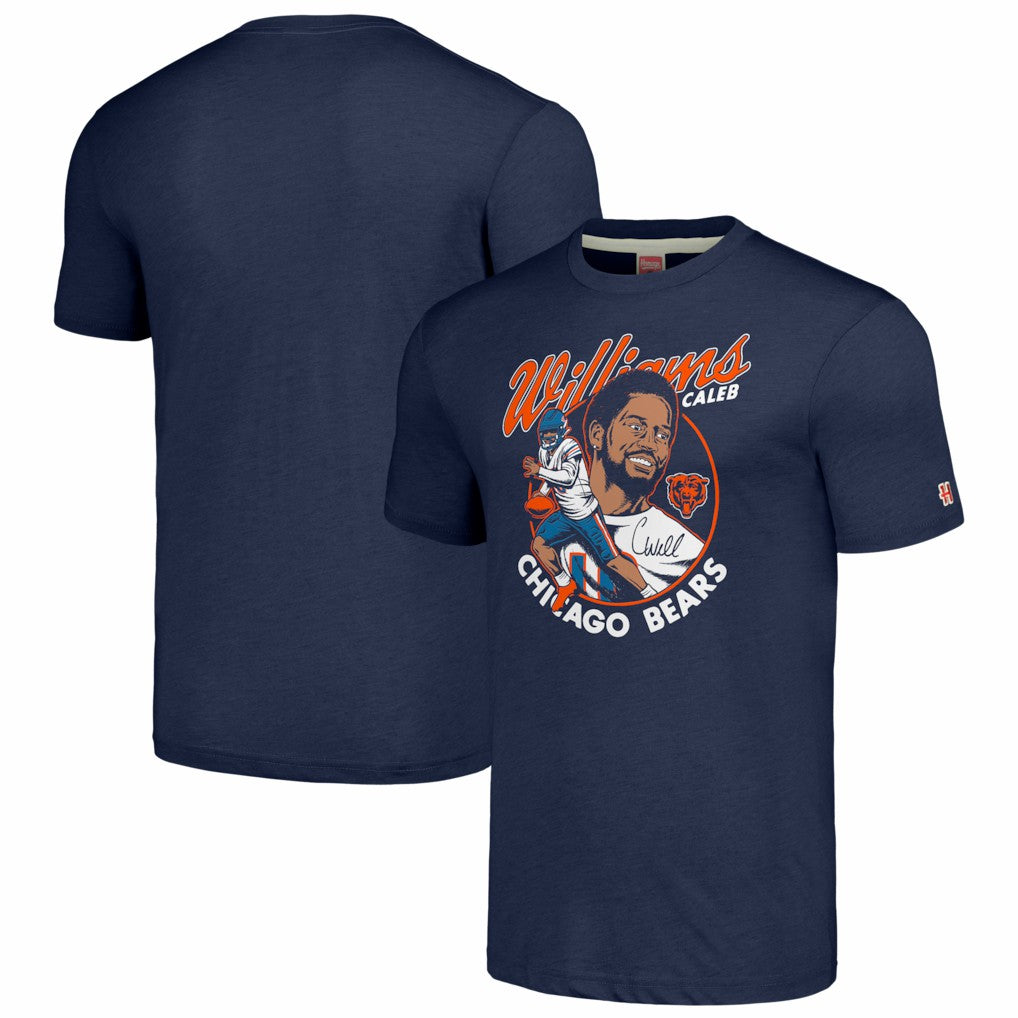 Caleb Williams Chicago Bears Homage Unisex Caricature Player Tri-Blend T-Shirt - Navy online