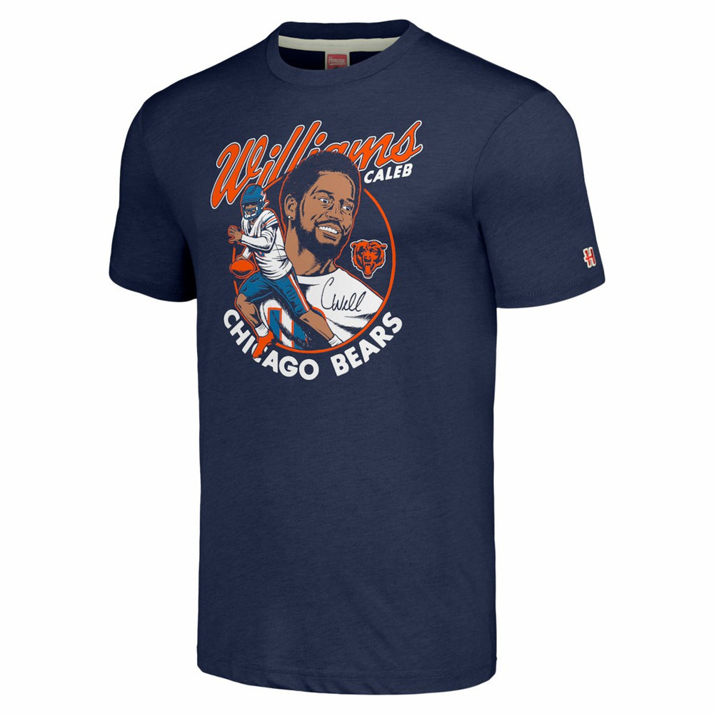 Caleb Williams Chicago Bears Homage Unisex Caricature Player Tri-Blend T-Shirt - Navy online