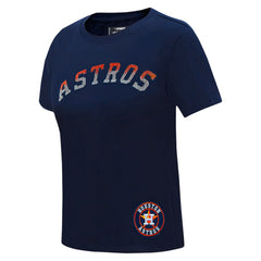 Houston Astros Pro Standard Women's Rhinestone Slim Fit T-Shirt Navy