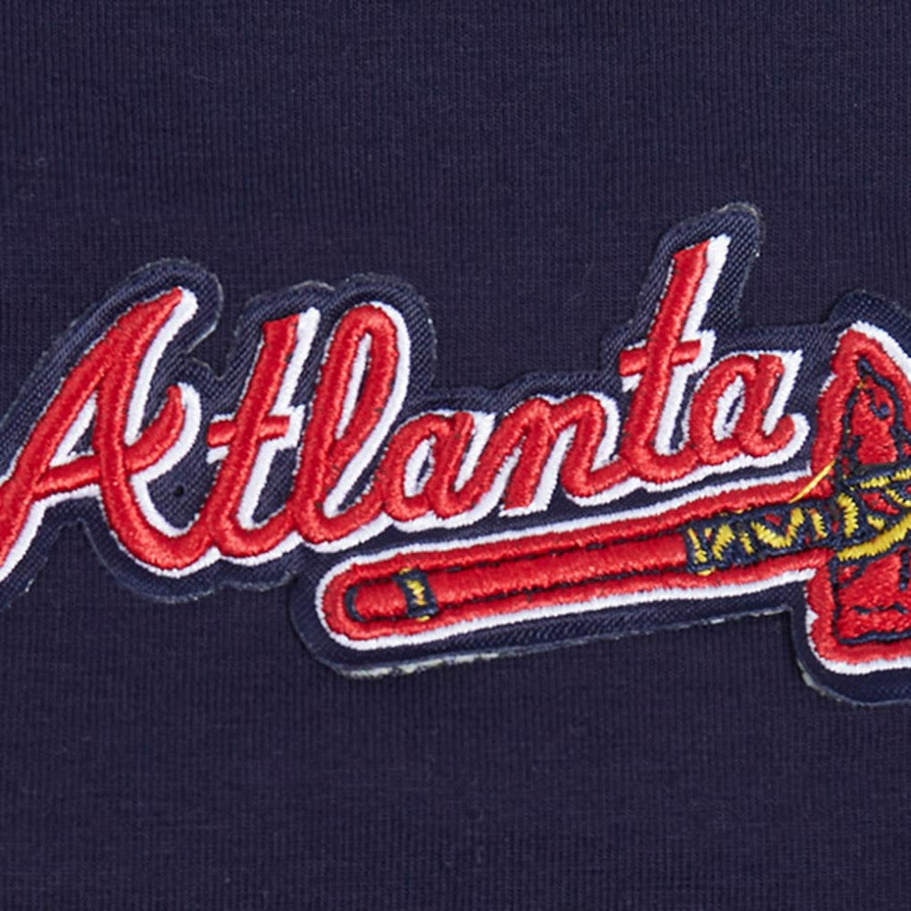 Atlanta Braves Pro Standard Women's Rhinestone Slim Fit T-Shirt Navy