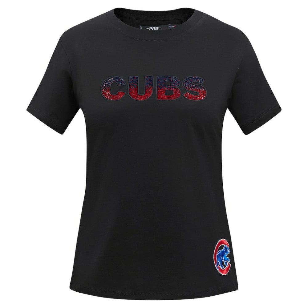 Chicago Cubs Pro Standard Women's Rhinestone Slim Fit T-Shirt Black
