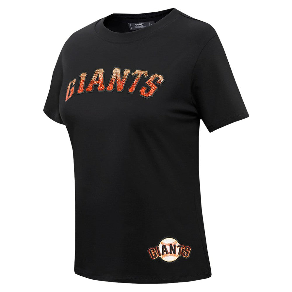 San Francisco Giants Pro Standard Women's Rhinestone Slim Fit T-Shirt Black