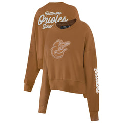Baltimore Orioles Pro Standard Women's Paint The City Pullover Cropped Sweatshirt Brown