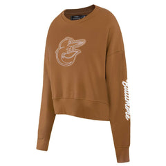 Baltimore Orioles Pro Standard Women's Paint The City Pullover Cropped Sweatshirt Brown