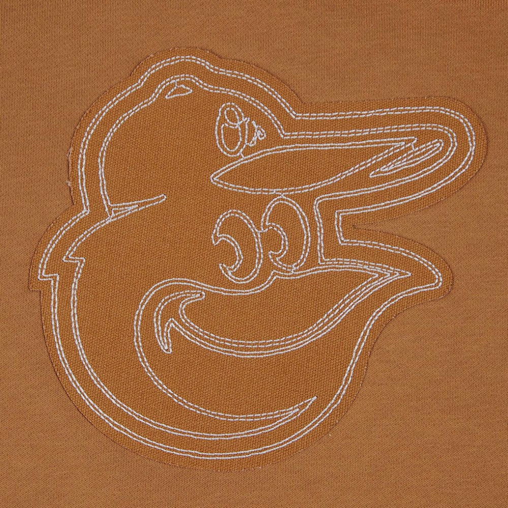 Baltimore Orioles Pro Standard Women's Paint The City Pullover Cropped Sweatshirt Brown