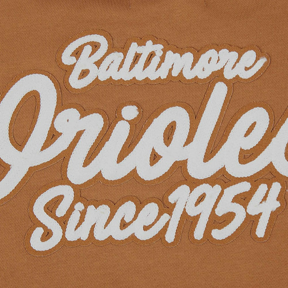 Baltimore Orioles Pro Standard Women's Paint The City Pullover Cropped Sweatshirt Brown
