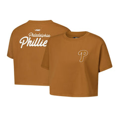 Philadelphia Phillies Pro Standard Women's Paint The City Cropped Boxy T-Shirt Brown
