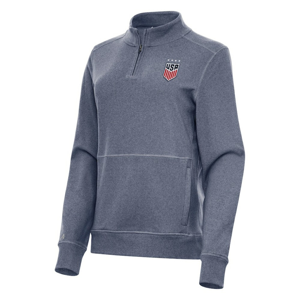 USWNT Antigua Women's Crush Quarter-Zip Top - Heather Navy outlet