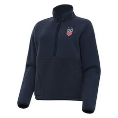 USWNT Antigua Women's Figure Quarter-Zip Jacket - Navy on sale