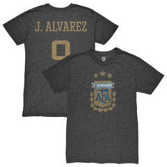 Julián Álvarez Argentina National Team 1863FC Player Retro Tri-Blend T-Shirt - Heather Black on sale