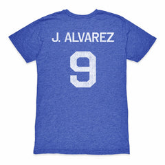 Julián Álvarez Argentina National Team 1863FC Retro Name & Number Tri-Blend T-Shirt - Blue cheap