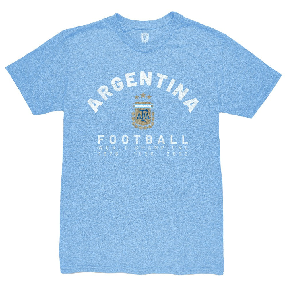 Argentina National Team 1863FC Three-Time World Champions Tri-Blend T-Shirt - Light Blue cheap