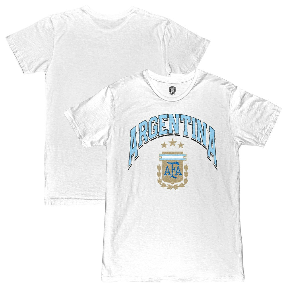 Argentina National Team 1863FC Retro Wordmark T-Shirt - White discount