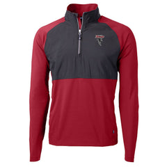 Atlanta Falcons Cutter & Buck Adapt Eco Knit Hybrid Recycled Raglan DryTec Quarter-Zip Top - Red on sale