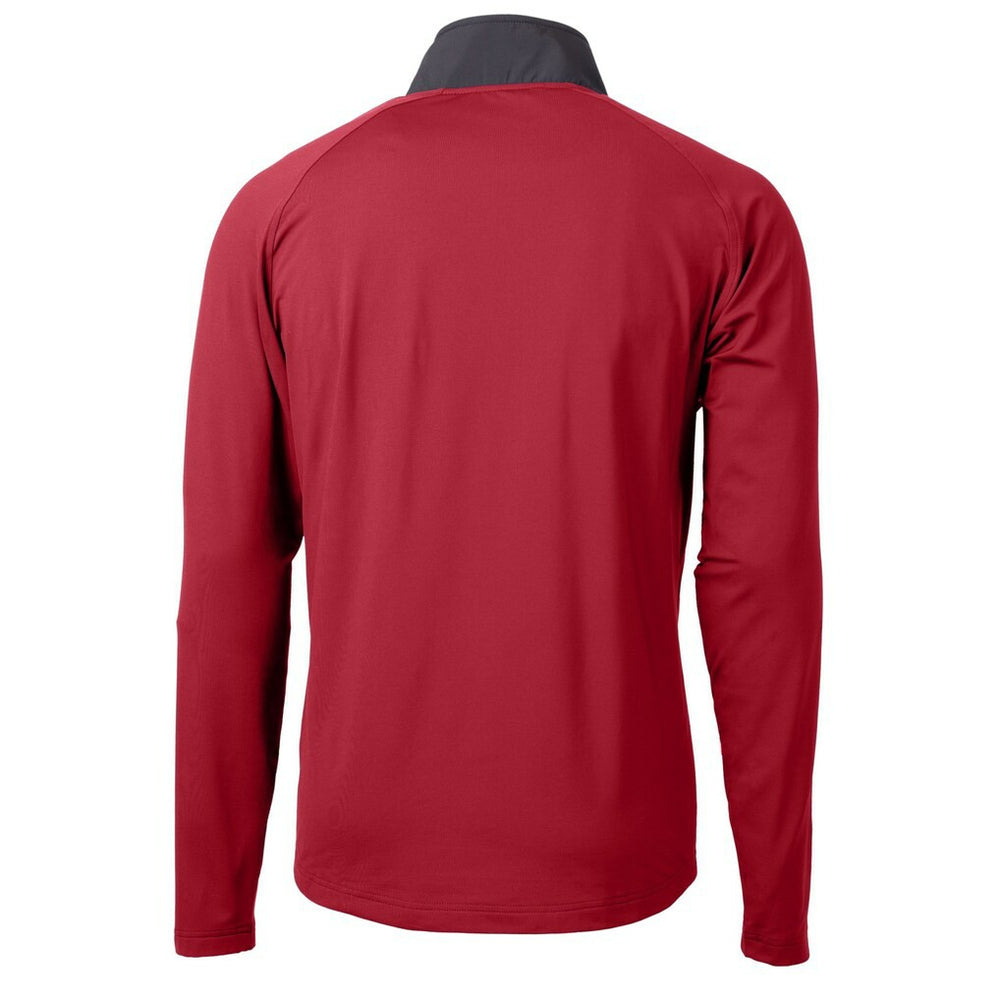 Atlanta Falcons Cutter & Buck Adapt Eco Knit Hybrid Recycled Raglan DryTec Quarter-Zip Top - Red on sale