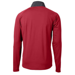Atlanta Falcons Cutter & Buck Adapt Eco Knit Hybrid Recycled Raglan DryTec Quarter-Zip Top - Red on sale