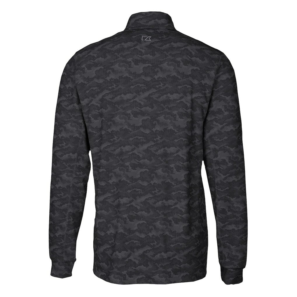 Carolina Panthers Cutter & Buck Traverse Camo Print Stretch DryTec Quarter-Zip Top - Black cheap