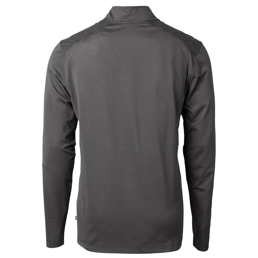 Carolina Panthers Cutter & Buck Virtue Eco Pique Micro Stripe Recycled Quarter-Zip Jacket - Black outlet