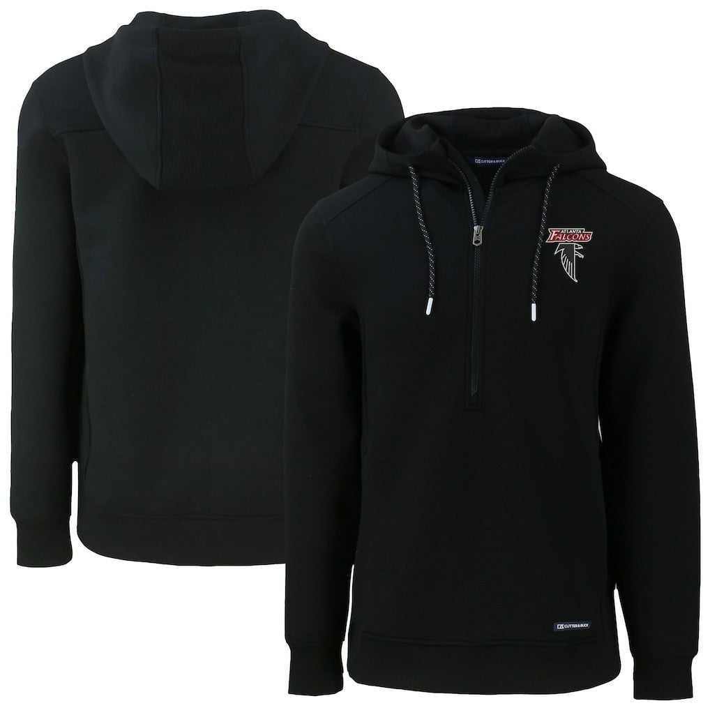 Atlanta Falcons Cutter & Buck Roam Eco Recycled Half-Zip Hoodie - Black sale
