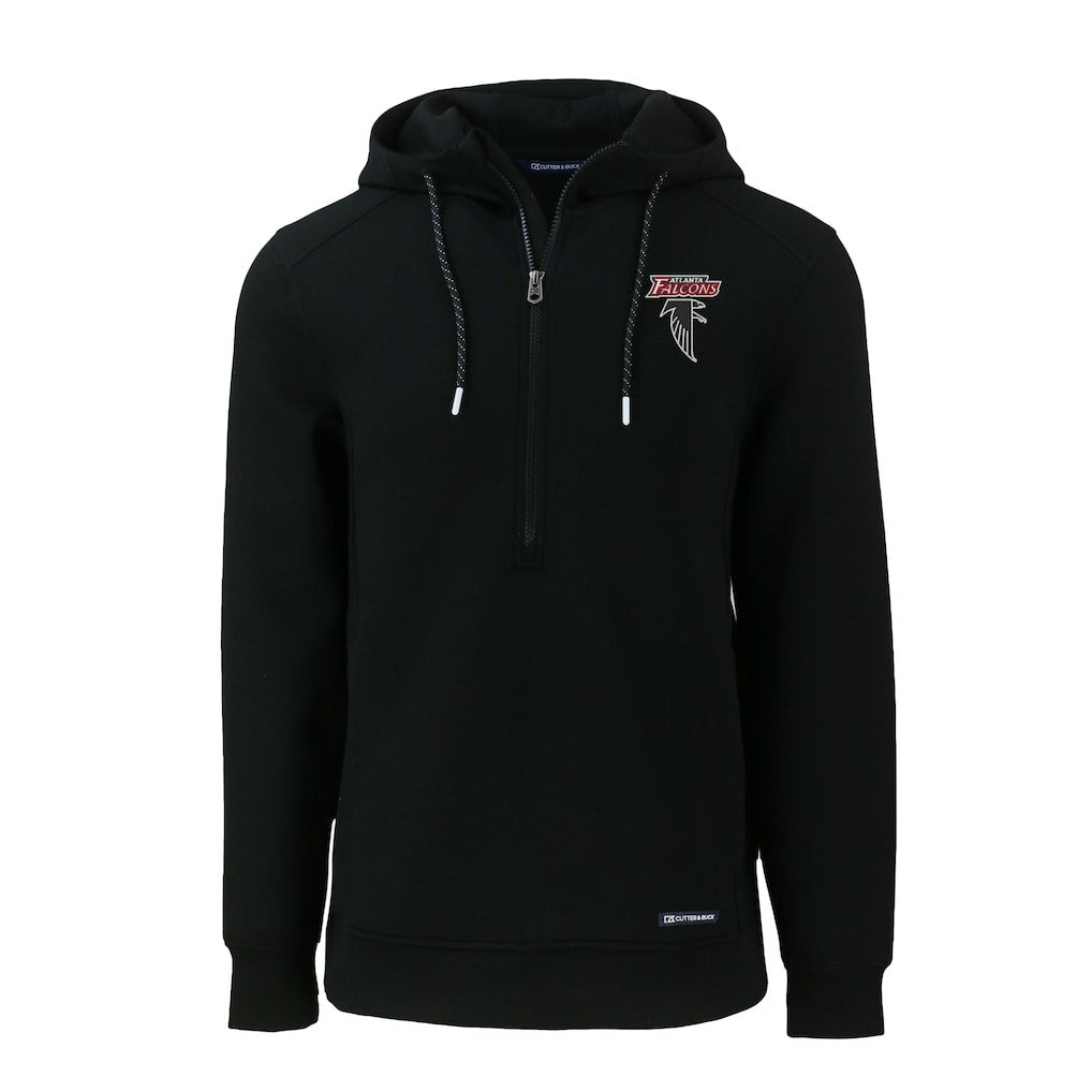 Atlanta Falcons Cutter & Buck Roam Eco Recycled Half-Zip Hoodie - Black sale