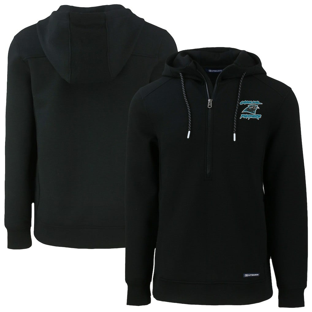 Carolina Panthers Cutter & Buck Roam Eco Recycled Half-Zip Hoodie - Black for sale