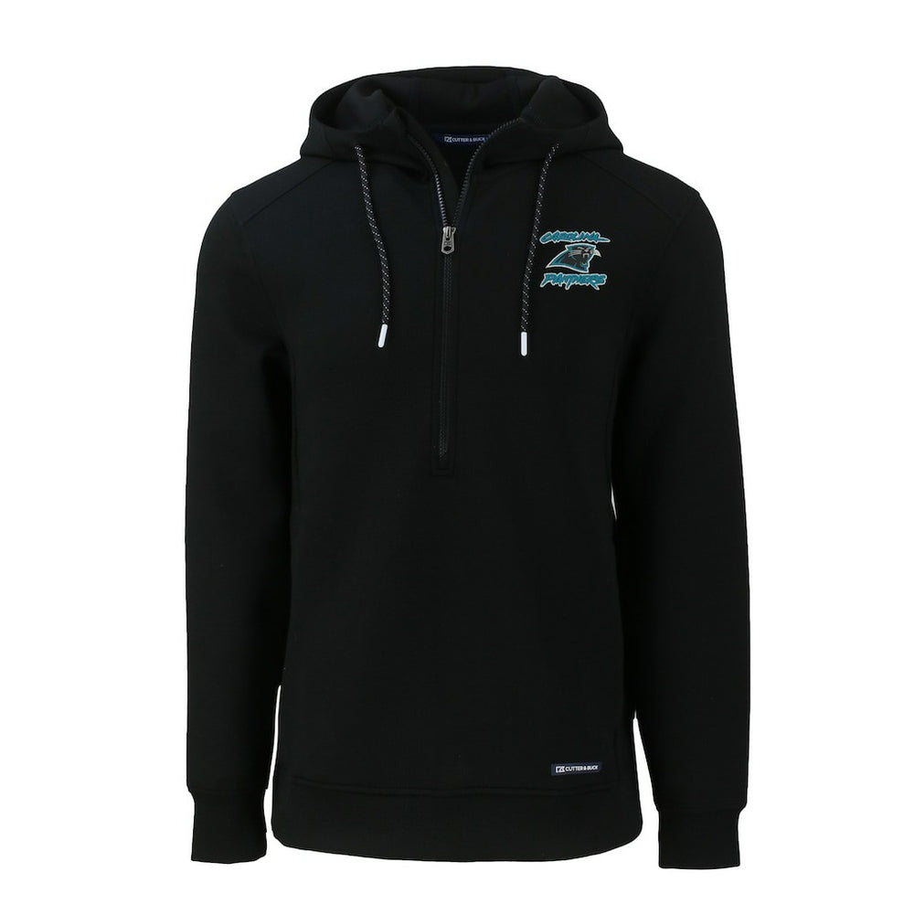 Carolina Panthers Cutter & Buck Roam Eco Recycled Half-Zip Hoodie - Black for sale