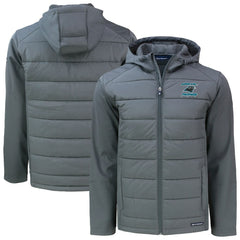 Carolina Panthers Cutter & Buck Evoke Hybrid Eco Softshell Recycled Full-Zip Hoodie Jacket - Gray discount