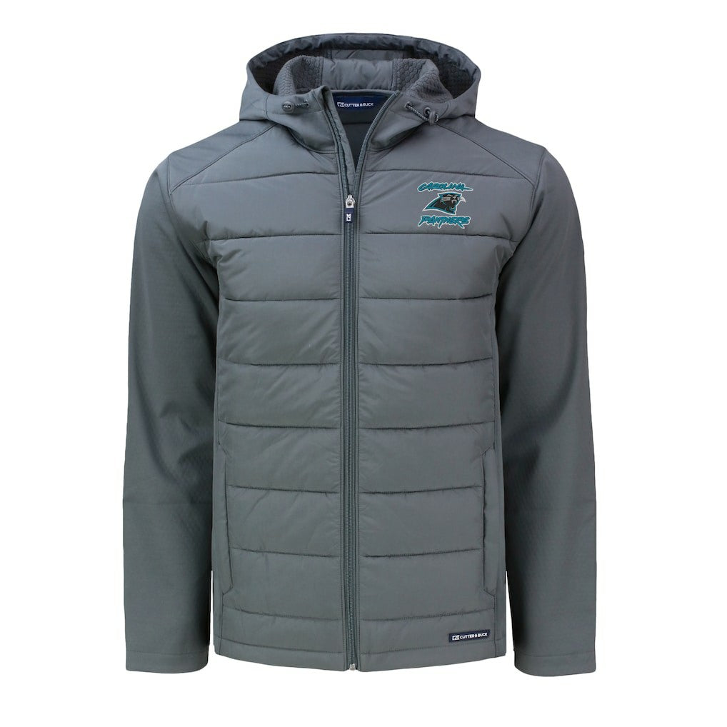 Carolina Panthers Cutter & Buck Evoke Hybrid Eco Softshell Recycled Full-Zip Hoodie Jacket - Gray discount
