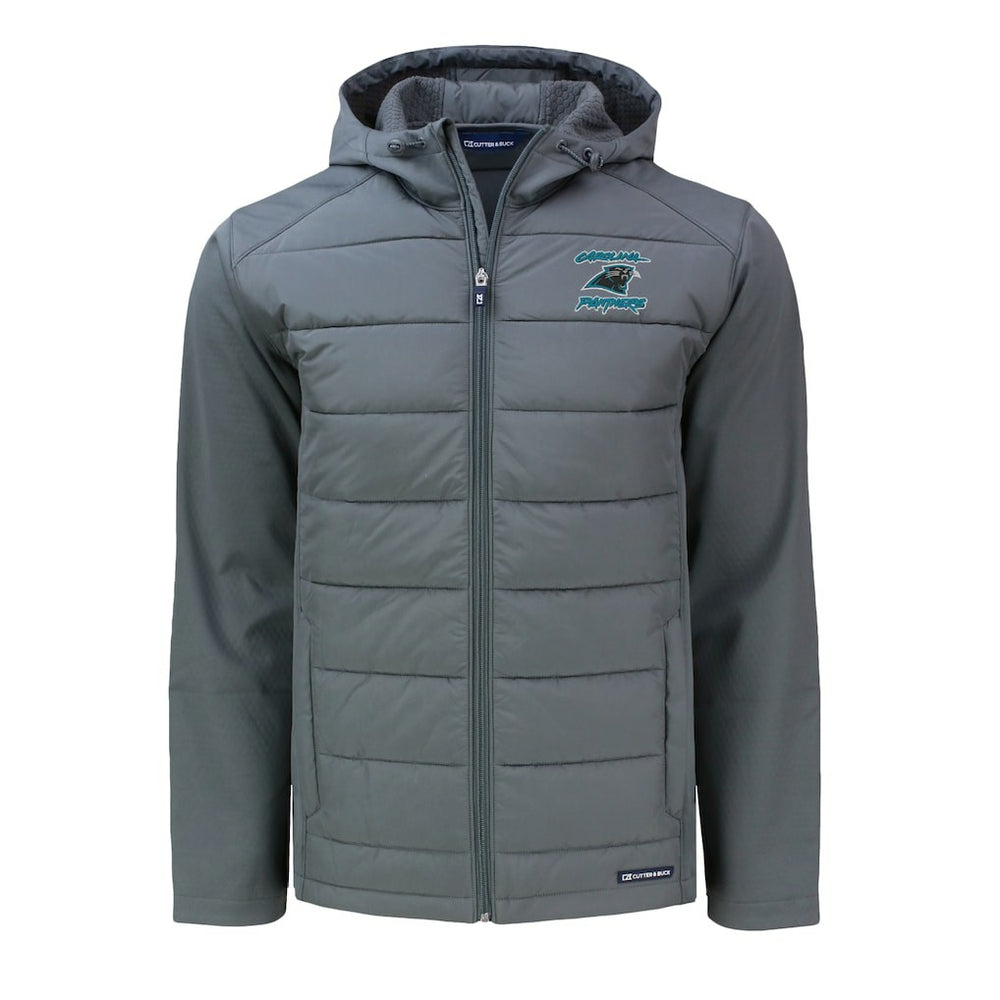 Carolina Panthers Cutter & Buck Evoke Hybrid Eco Softshell Recycled Full-Zip Hoodie Jacket - Gray discount