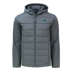 Carolina Panthers Cutter & Buck Evoke Hybrid Eco Softshell Recycled Full-Zip Hoodie Jacket - Gray discount