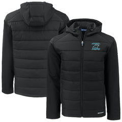 Carolina Panthers Cutter & Buck Evoke Hybrid Eco Softshell Recycled Full-Zip Hoodie Jacket - Black outlet