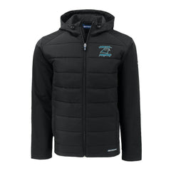 Carolina Panthers Cutter & Buck Evoke Hybrid Eco Softshell Recycled Full-Zip Hoodie Jacket - Black outlet
